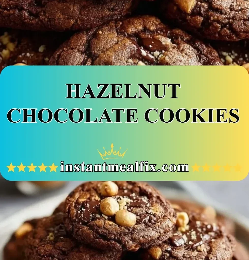 Freshly baked hazelnut chocolate cookies on a cooling rack