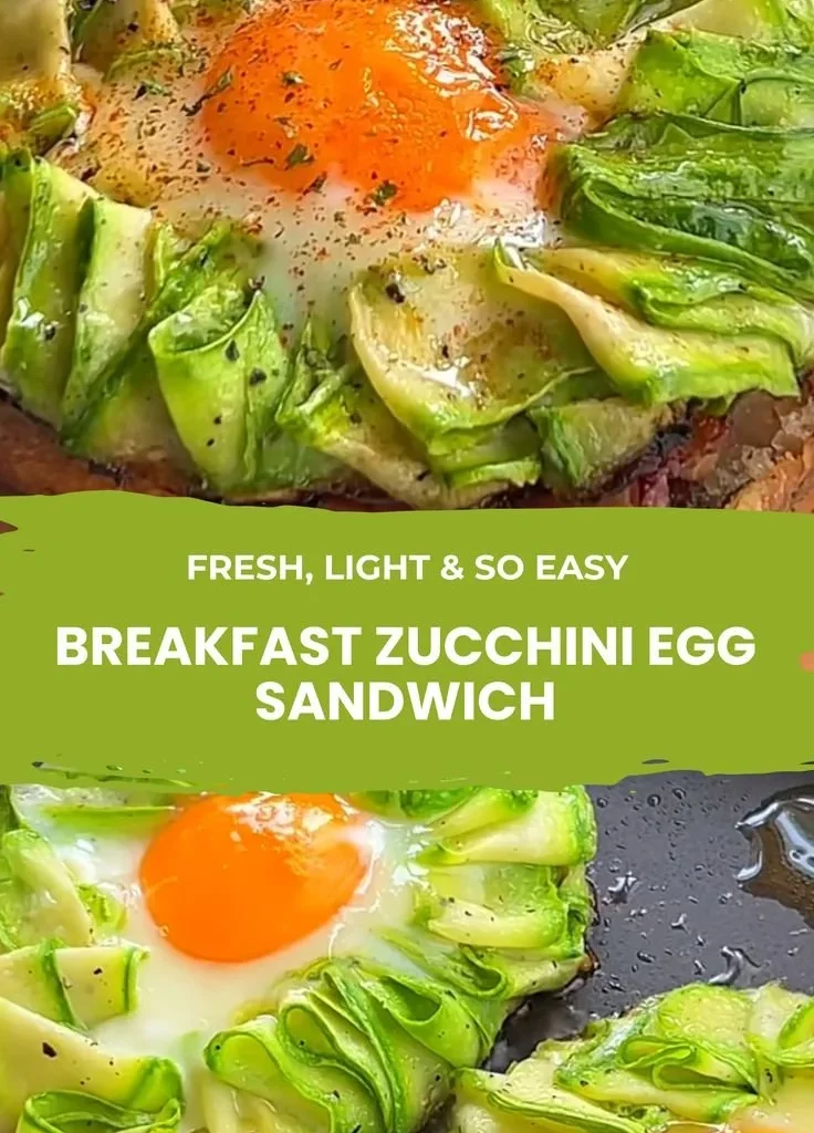 Zucchini Egg Sandwich with fresh ingredients for a healthy breakfast