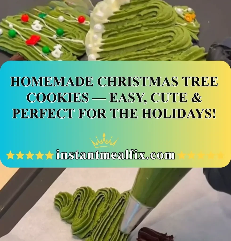 Homemade Christmas tree cookies decorated for the holidays