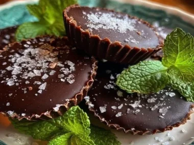 Delicious homemade peppermint patties drizzled with dark chocolate