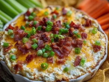 Delicious Humpty Dumpty Dip served in a bowl on a colorful table setting