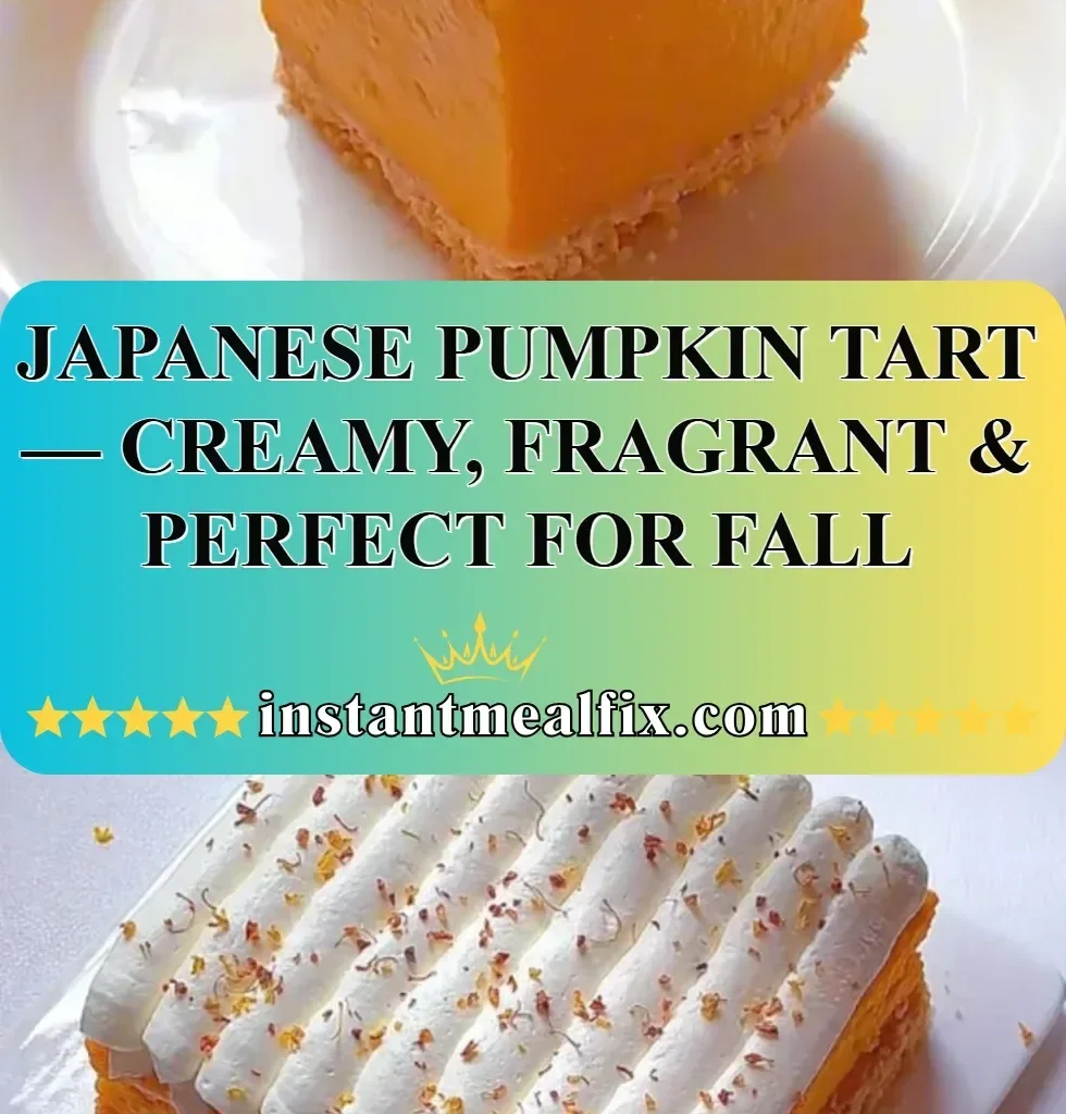 Creamy Japanese Pumpkin Tart topped with spices, perfect for fall desserts.