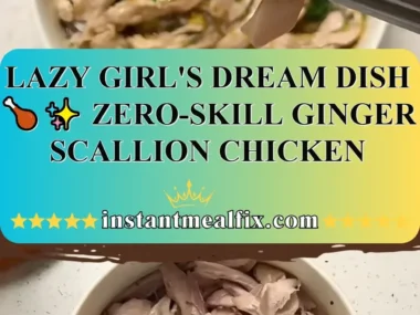 Easy ginger scallion chicken dish ready to serve on a plate.