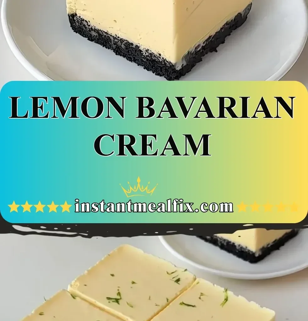 Delicious Lemon Bavarian Cream dessert in a beautiful serving dish