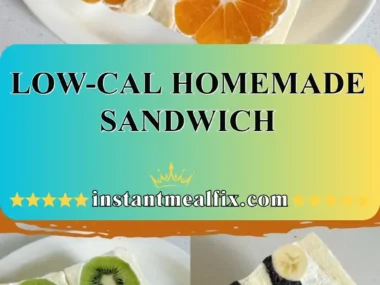 Low-cal homemade sandwich with fresh ingredients and healthy toppings