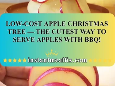 Low-cost apple Christmas tree centerpiece for BBQ gatherings and festive parties.