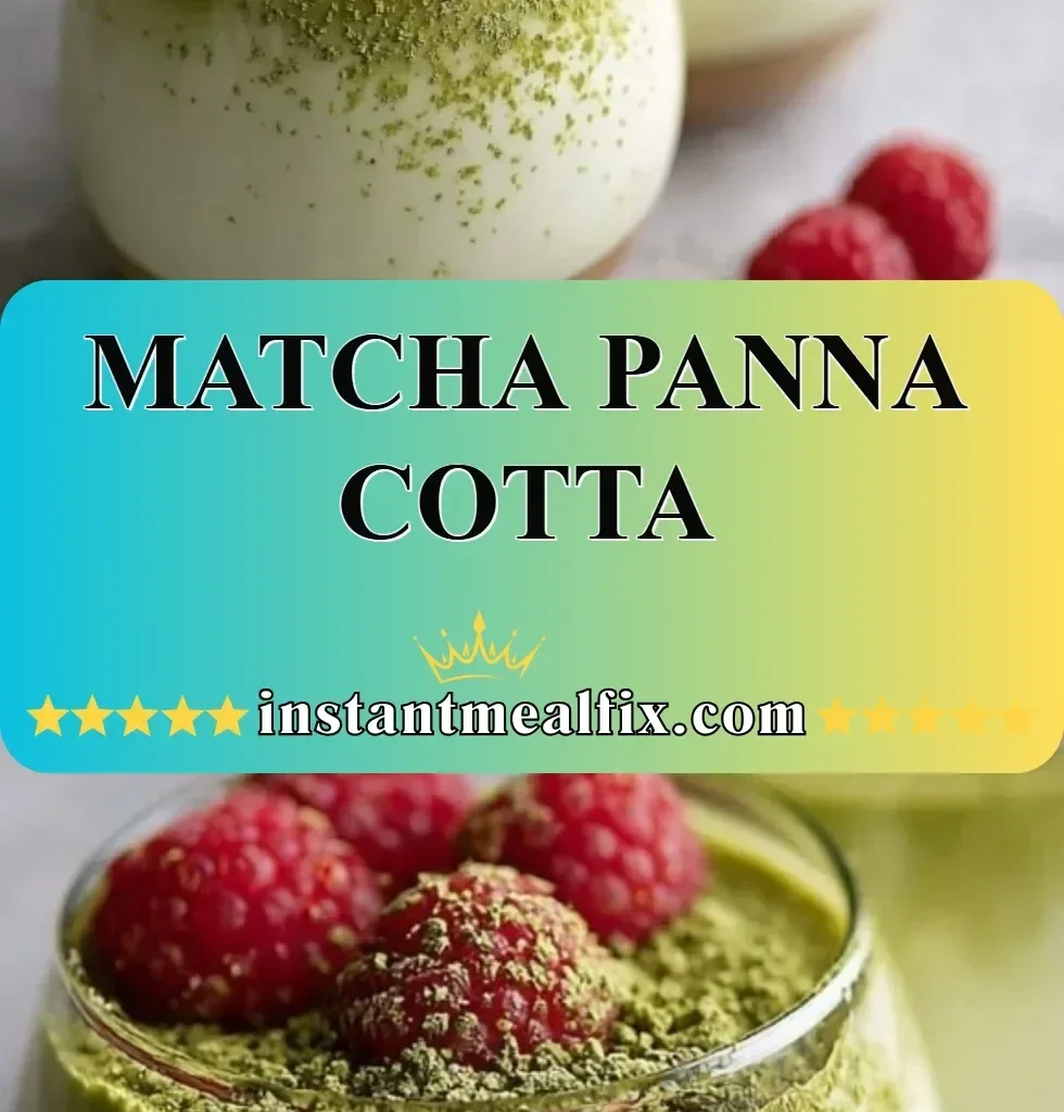 Delicious Matcha Panna Cotta served in a glass with vibrant green color and decorative toppings.