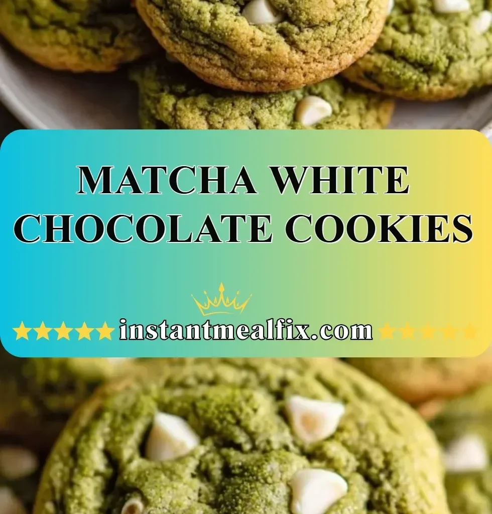 Plate of Matcha White Chocolate Cookies with a green tea flavor twist