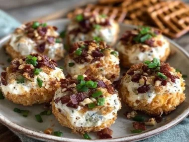 Delicious mini cheeseball bites served on a platter, perfect for parties.