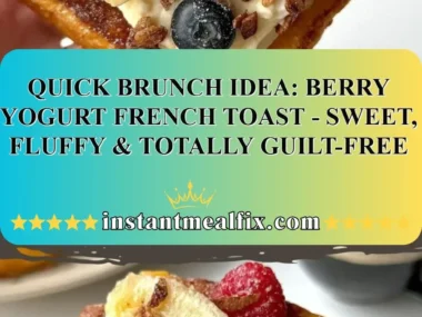 Delicious berry yogurt French toast topped with fresh berries and yogurt