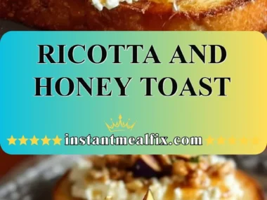 Delicious ricotta and honey toast garnished with fresh fruits