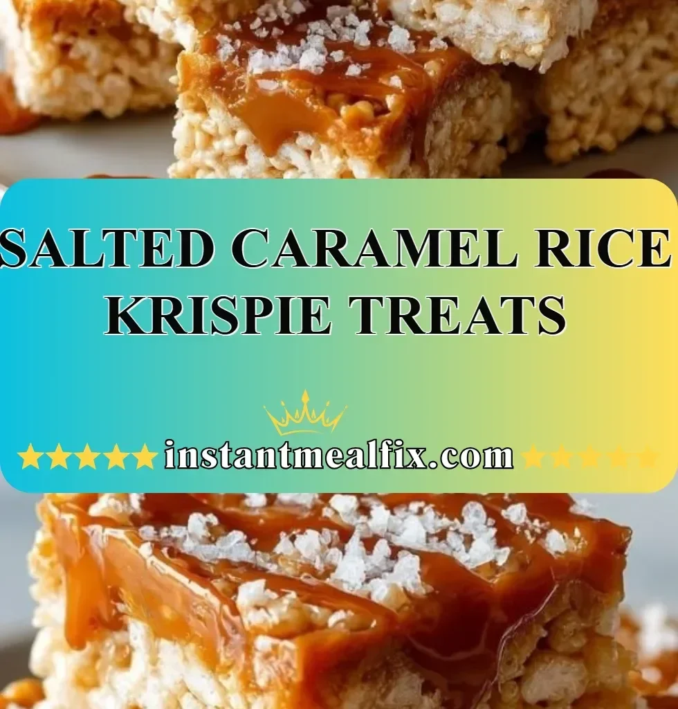 Delicious salted caramel rice krispie treats on a plate.