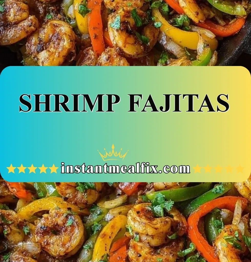 Shrimp fajitas served with peppers and onions on a sizzling platter