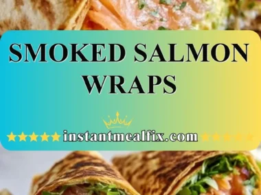 Delicious smoked salmon wraps with fresh ingredients