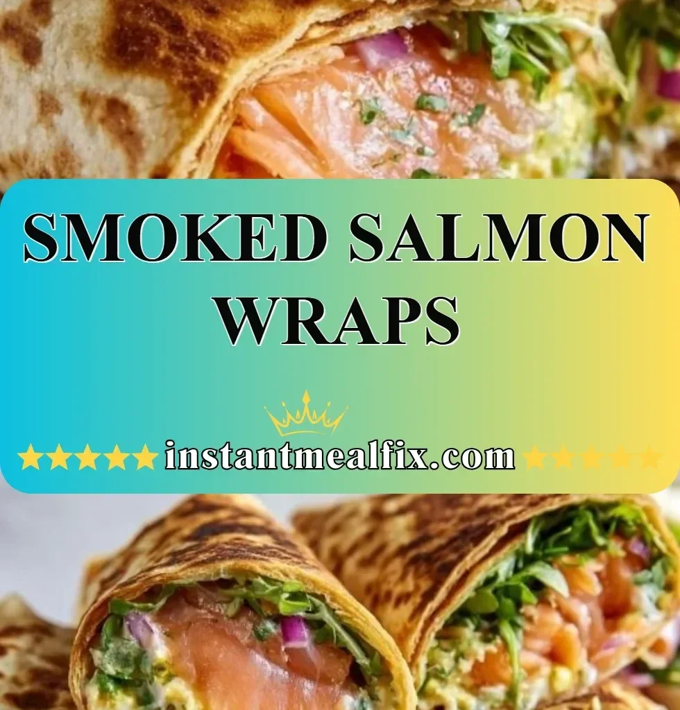 Delicious smoked salmon wraps with fresh ingredients