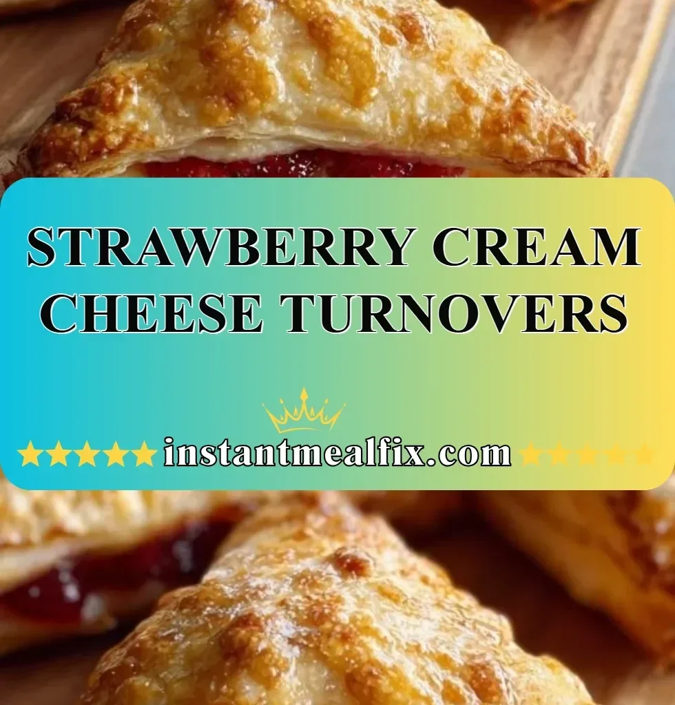 Delicious Strawberry Cream Cheese Turnovers with flaky pastry and fresh strawberries
