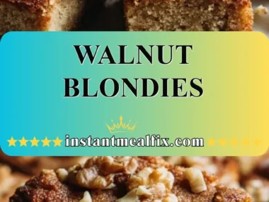 Delicious walnut blondies with a golden brown crust and nutty topping