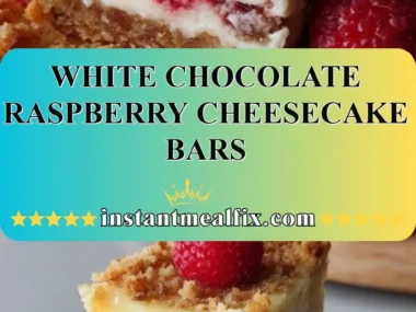 Delicious white chocolate raspberry cheesecake bars on a plate