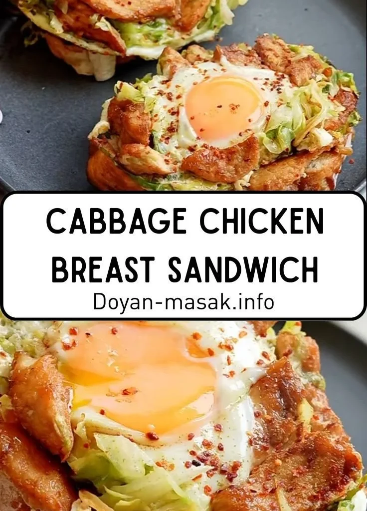 Nutritious cabbage chicken sandwich for a quick breakfast meal