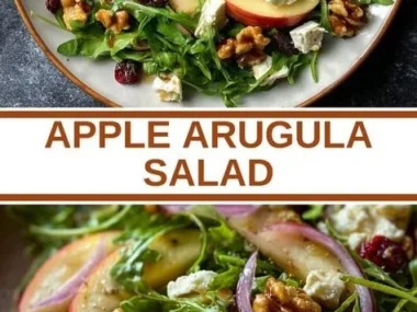 Fresh Apple Arugula Salad with sliced apples and greens