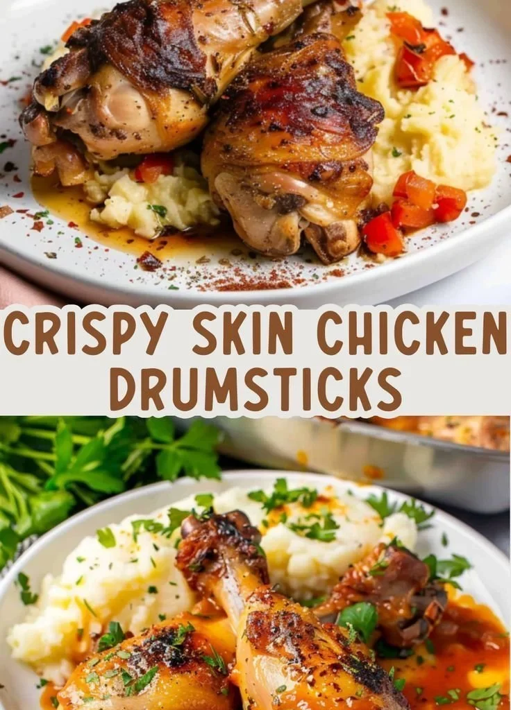 Baked chicken drumsticks with paprika yogurt sauce served on a plate