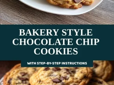 Bakery style chocolate chip cookies freshly baked with gooey chocolate chips