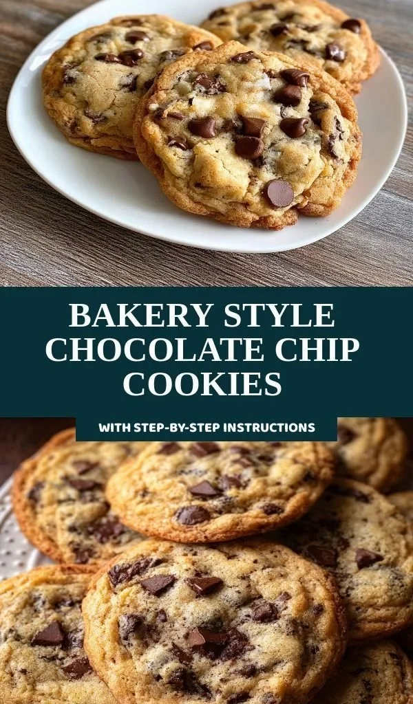 Bakery style chocolate chip cookies freshly baked with gooey chocolate chips