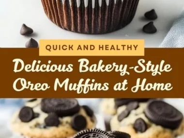 Delicious bakery-style Oreo muffins with chocolate and Oreo pieces