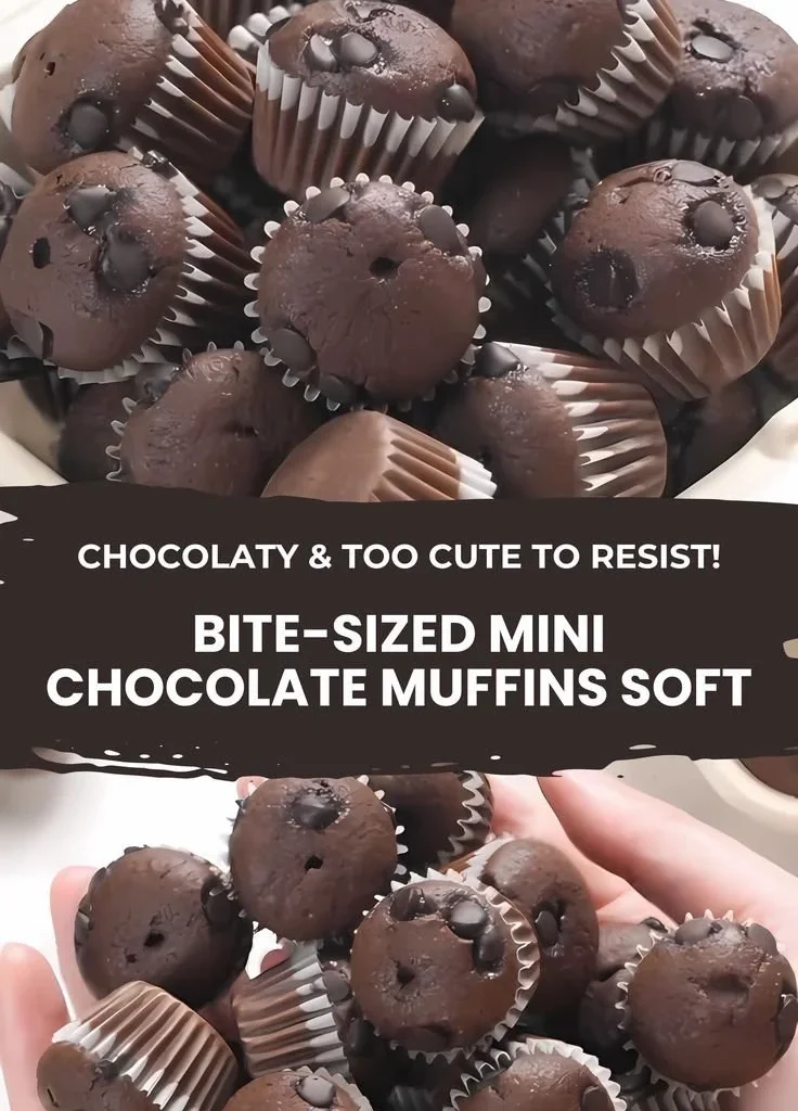 Delicious bite-sized mini chocolate muffins on a plate