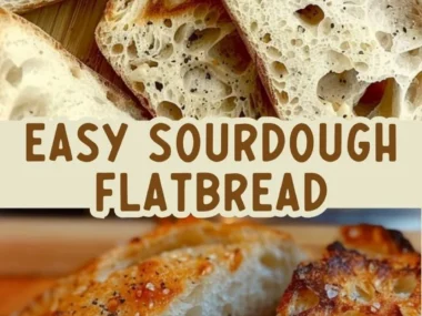 Deliciously baked Black Pepper Parmesan Sourdough Flatbread served for dinner