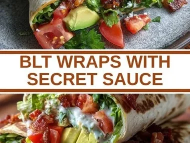 Delicious BLT wraps with secret sauce ready to be enjoyed