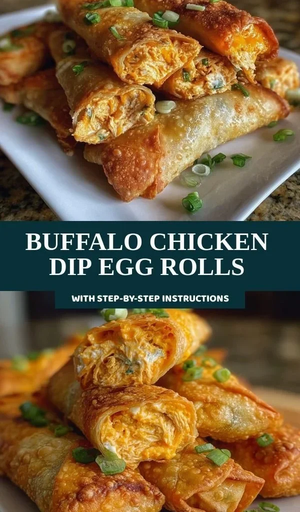 Buffalo Chicken Dip Egg Rolls served on a plate with dipping sauce