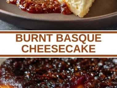 Delicious Burnt Basque Cheesecake served with a caramelized top and creamy interior.