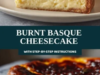 Delicious Burnt Basque Cheesecake served on a white plate