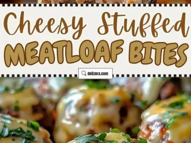 Cheesy stuffed meatloaf bites served as a comfort appetizer