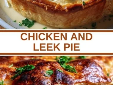 Homemade Chicken Leek Pie with flaky crust and delicious filling