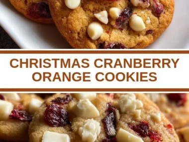 Delicious Christmas cranberry orange cookies on a festive plate.
