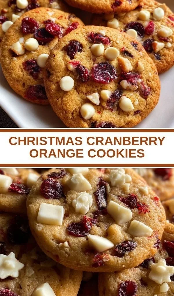 Delicious Christmas cranberry orange cookies on a festive plate.