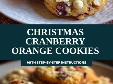 Festive Christmas Cranberry Orange Cookies with cranberries and orange zest.