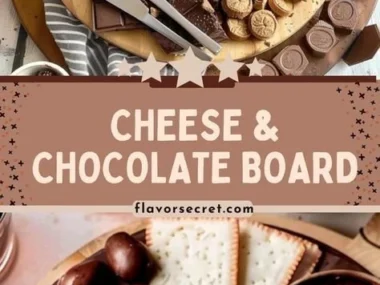 Cheese chocolate board featuring a variety of cheeses and chocolates for a festive night