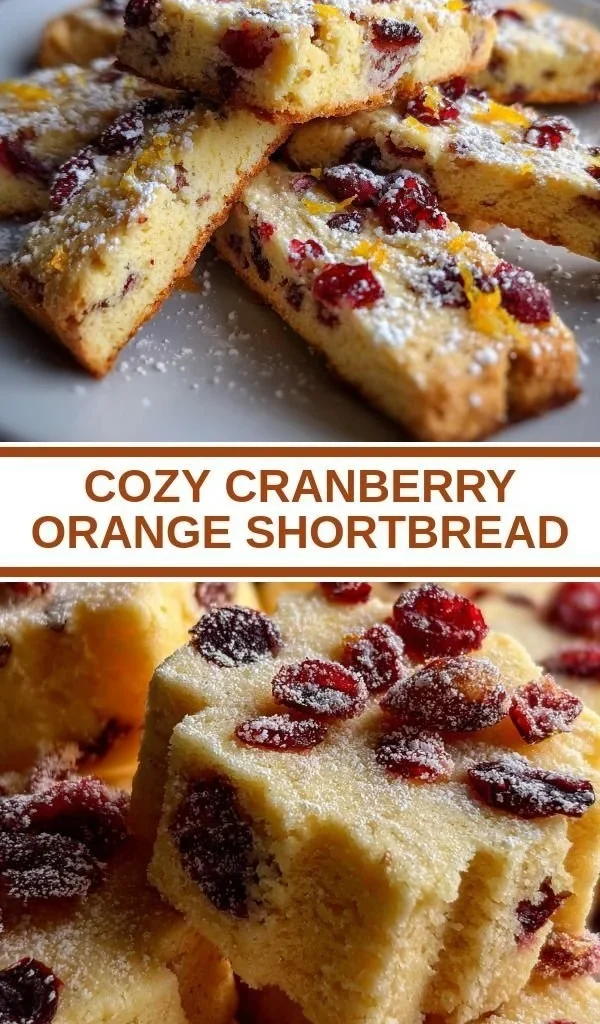 Cozy cranberry orange shortbread cookies displayed on a rustic plate