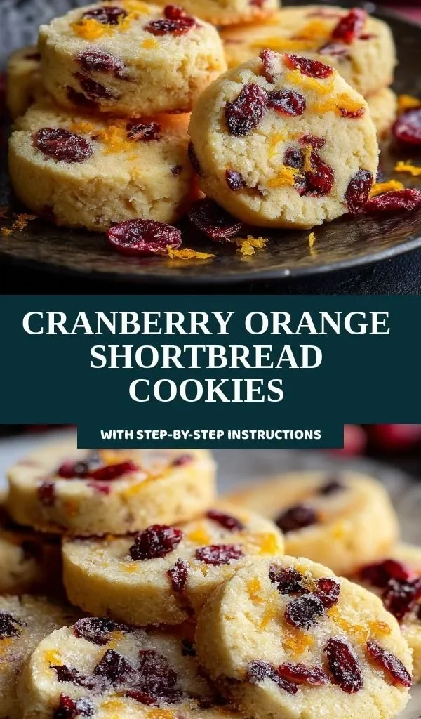 Cranberry Orange Shortbread Cookies on a decorative plate