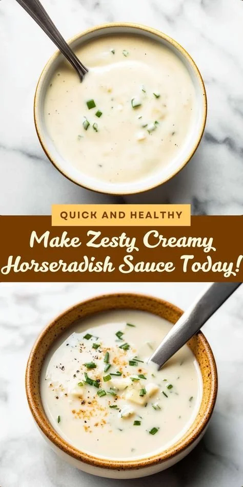 Creamy horseradish sauce in a bowl ready for serving