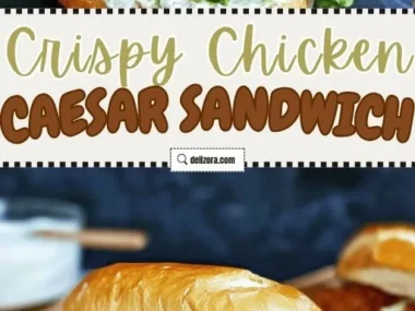 Crispy Chicken Caesar Sandwich with lettuce and creamy dressing