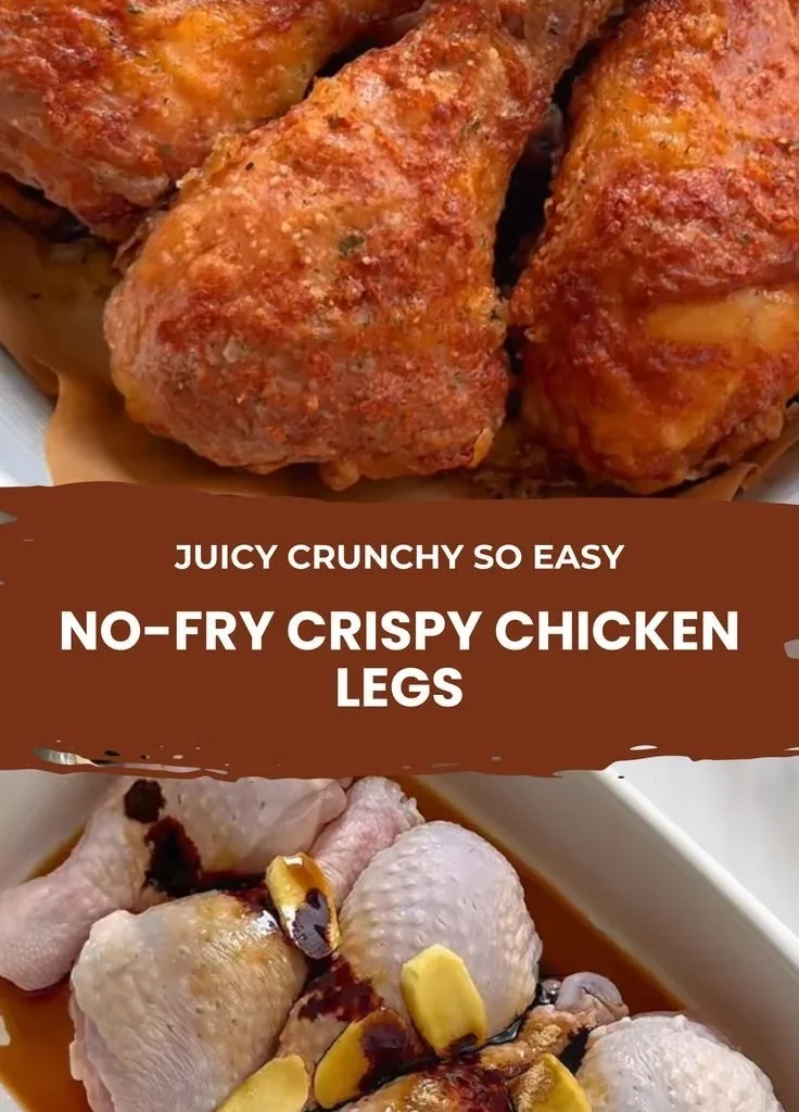 Oven-baked crispy chicken legs with a golden brown crust