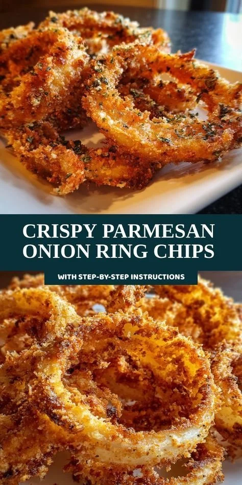 Crispy Parmesan onion ring chips served in a bowl
