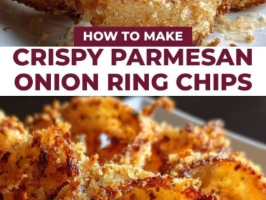 Crispy Parmesan onion ring chips served in a bowl