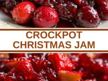 Crockpot Christmas Jam made with seasonal fruits and spices