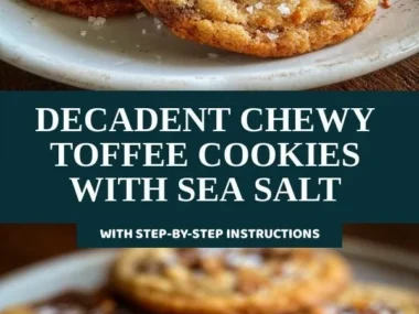 Decadent chewy toffee cookies topped with sea salt