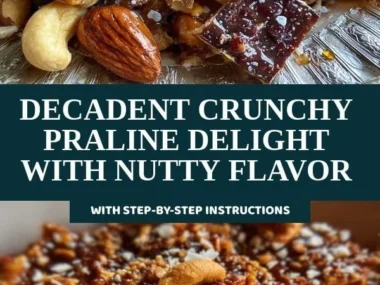 Crunchy praline delight dessert featuring a rich nutty flavor